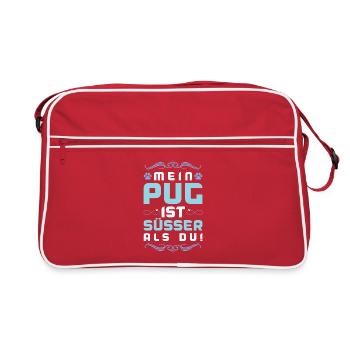 Dicton de chien carlin - Sac Retro - rouge/blanc - Devant