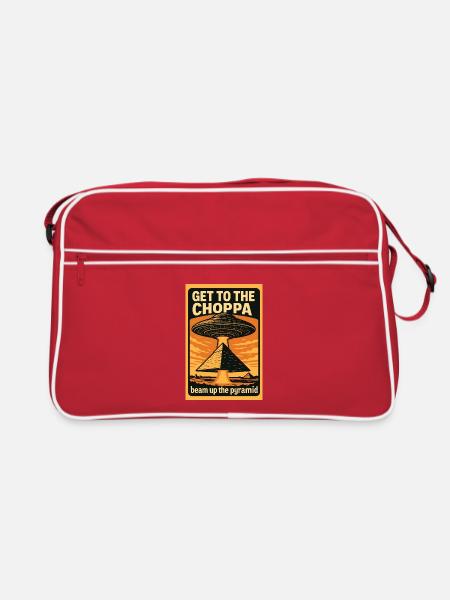 Beam Me Up - Retro Tasche - Rot/Weiß - Vorne