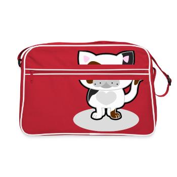 Cute cat - Retro Bag - red/white - Front
