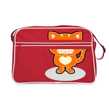 Cute cat - Retro Bag - red/white - Front