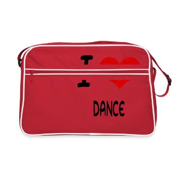 I Love Hobby Present bday DANCE - Retro Bag - red/white - Front