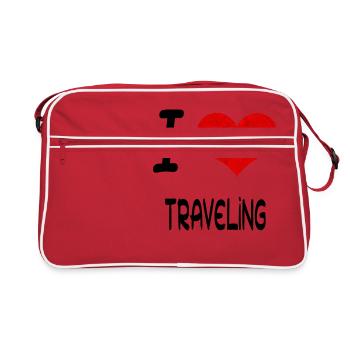 I Love Hobby Present bday TRAVELING - Retro Bag - red/white - Front