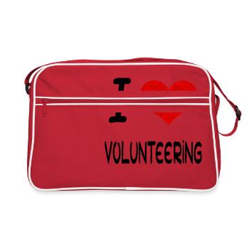 I Love Hobby Present bday VOLUNTEERING - Retro Bag - red/white - Front