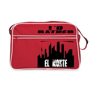 Geschenk Id rather be in El Monte - Retro Tasche - Rot/Weiß - Vorne