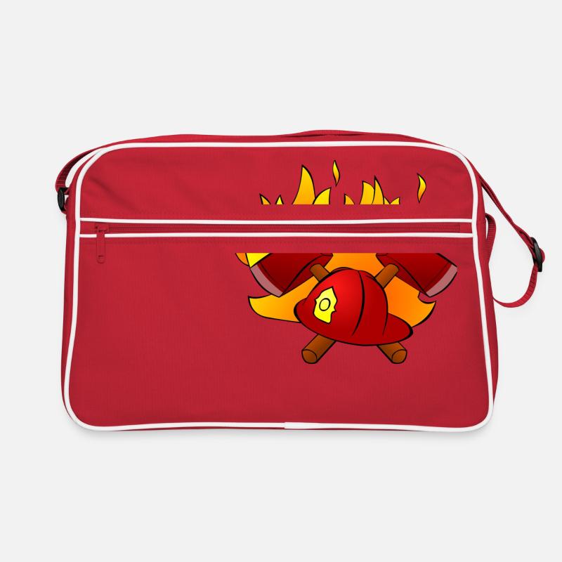 feu de pompier pompier pompier camion de pompier - Sac Retro - rouge/blanc