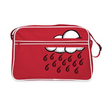 regenbogen sonne wolken wetter rainbow sun cloud36 - Retro Tasche - Rot/Weiß - Vorne