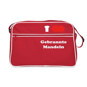 Bayern basst bier bayrisch Gebrannte Mandeln - Retro Tasche - Rot/Weiß - Vorne