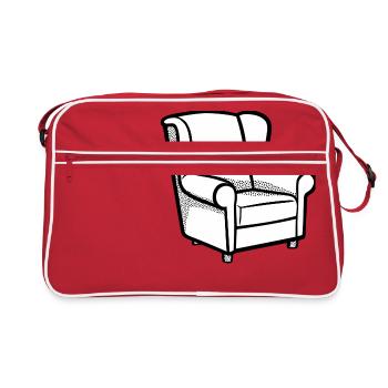 sofa couch chair table chair table lamp lamp lamp benc - Retro Bag - red/white - Front