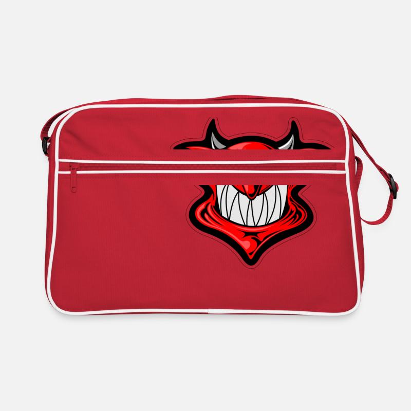 Teufel Teuflisch Dämon Demon Dämonisch Icon Kopf Retro Tasche
