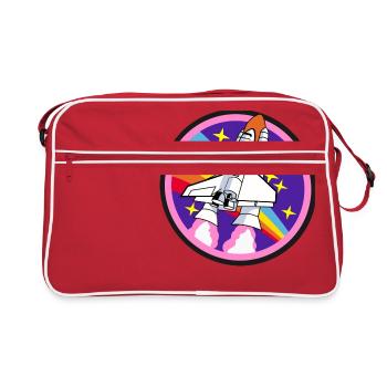 Rakete - Retro Tasche - Rot/Weiß - Vorne