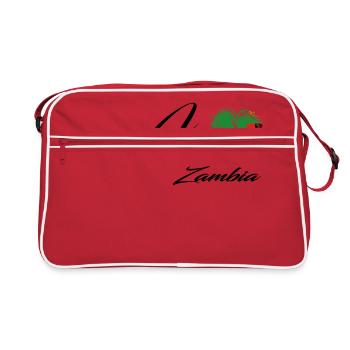 J'aime drapeau patrie racines country Zambie - Sac Retro - rouge/blanc - Devant