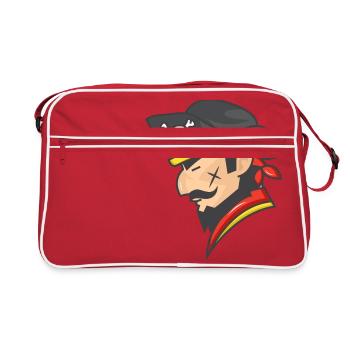 Pirat pirate tête de marin marin cadeau - Sac Retro - rouge/blanc - Devant