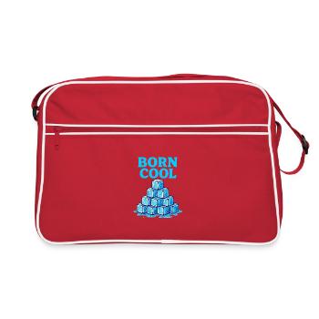 Eisblock Pyramide Blau - Retro Tasche - Rot/Weiß - Vorne