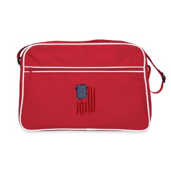 Drapeau américain - drapeau américain - Sac Retro - rouge/blanc - Devant