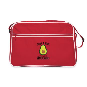 Just A Girl Who Loves Avocado - Avocado - Retro Tasche - Rot/Weiß - Vorne