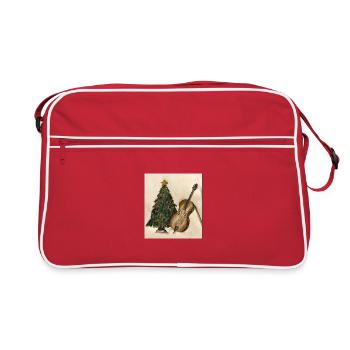 Weihnachtsmusik am Baum - Retro Tasche - Rot/Weiß - Vorne