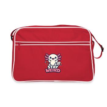 Stay weird - Axolotl - Retro Bag - red/white - Front
