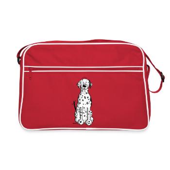 Drolliger Dalmatiner - Retro Tasche - Rot/Weiß - Vorne