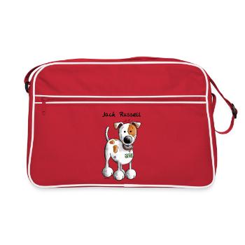 Der Jack Russell - Retro Tasche - Rot/Weiß - Vorne