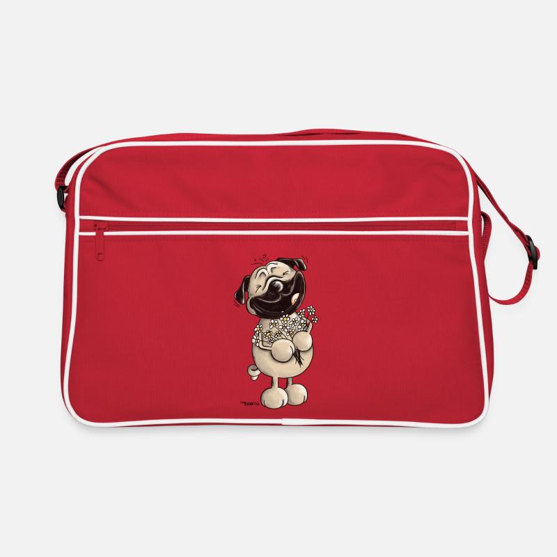 Süßer Mops - Möpse - Mopsfideler Mops - Geschenk Retro Tasche