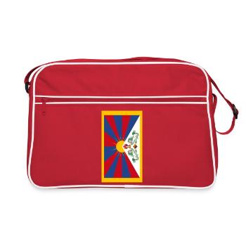 Fall von Tibet Fahne Telefon - Retro Tasche - Rot/Weiß - Vorne