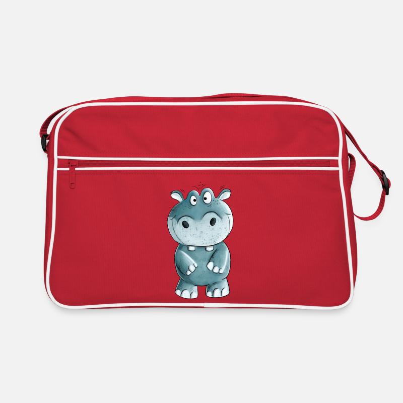 Blue Hippo I Wildlife Comic Sac Retro