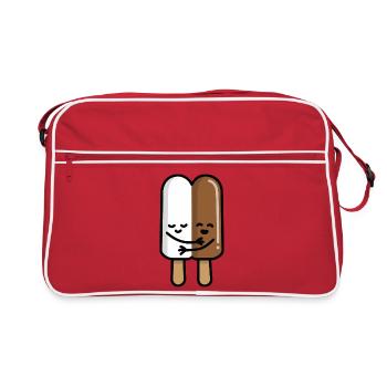 Mixed pair of popsicles Mixed-race love - Retro Bag - red/white - Front