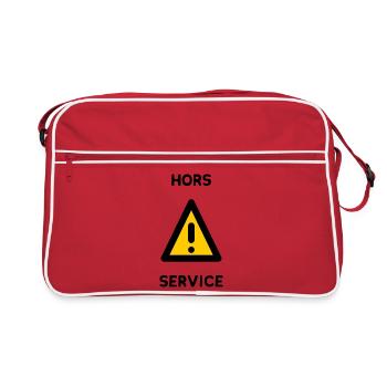 HORS SERVICE. PANNEAU. DANGER. HUMOUR. DRÔLE - Sac Retro - rouge/blanc - Devant
