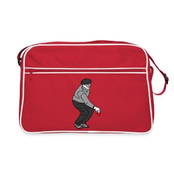 Petanque Spieler Rechtshänder - Retro Tasche - Rot/Weiß - Vorne