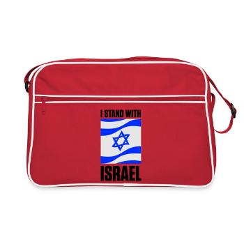 Je suis aux côtés d’Israël - Sac Retro - rouge/blanc - Devant