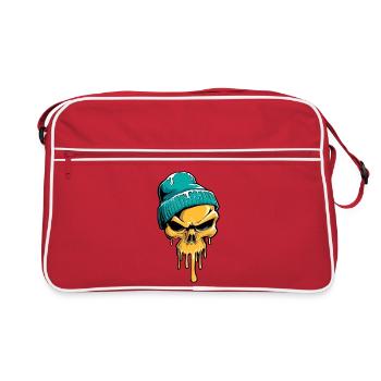 Skull Skeleton Style Urban - Retro Bag - red/white - Front