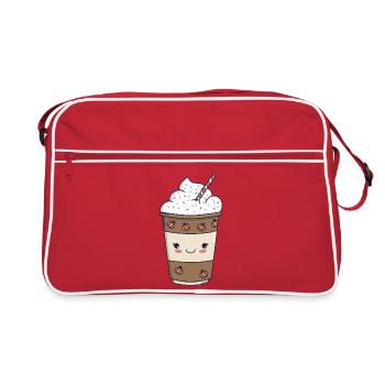 Pumpkin Spice Latte – Kawaii Fall 🍂☕ - Retro Bag - red/white - Front