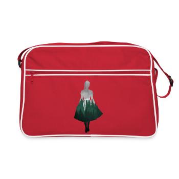 Dirndl Silhouette avec forêt – Style alpin élégant - Sac Retro - rouge/blanc - Devant