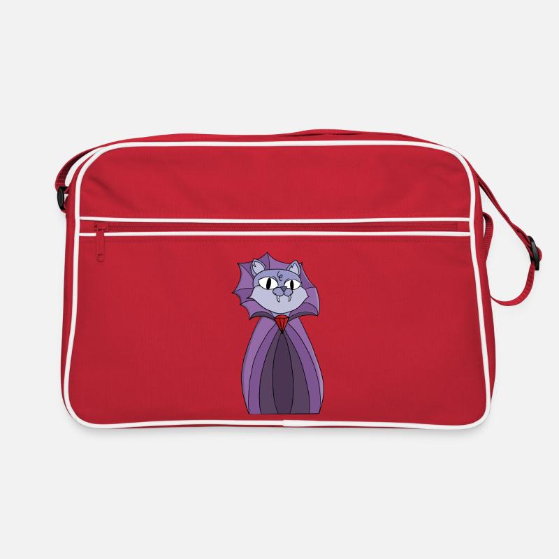 Chat vampire en cape violette Sac Retro