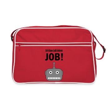 Ich klaue bald deinen Job! - Retro Tasche - Rot/Weiß - Vorne