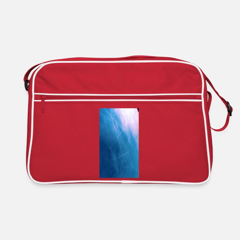 Croix de traînées dans le ciel Sac Retro