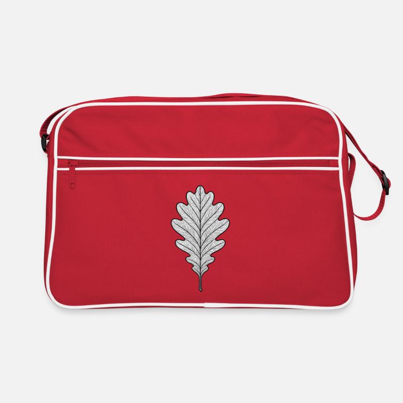 Monochromes Eichenblatt-Design Retro Tasche