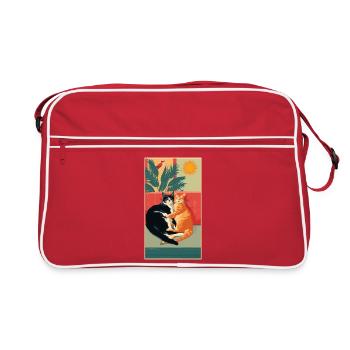 Two cats in a retro moment - Retro Bag - red/white - Front
