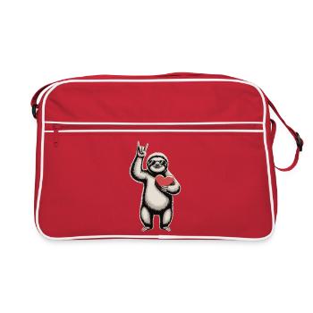Paresseux cool avec du cœur - Sac Retro - rouge/blanc - Devant