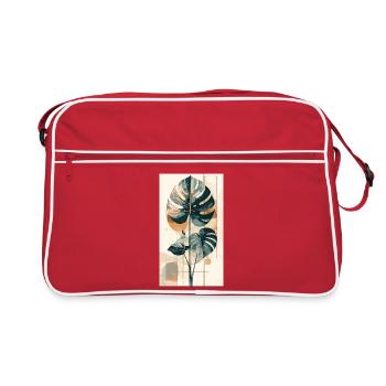 Géométrie du monstera en tons de terre - Sac Retro - rouge/blanc - Devant