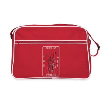Art de citation florale Bloom Red Poppy - Sac Retro - rouge/blanc - Devant