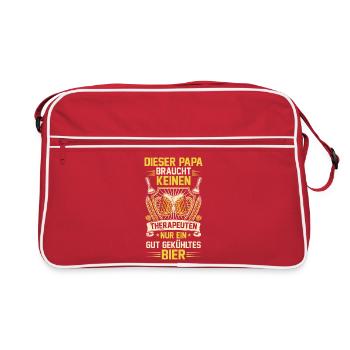 Bière, fête des pères, papa, papa - Sac Retro - rouge/blanc - Devant
