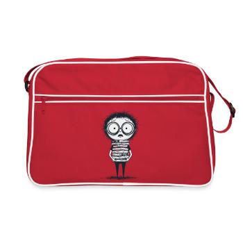 Student Stack of Books Stress Manga - Retro Bag - red/white - Front