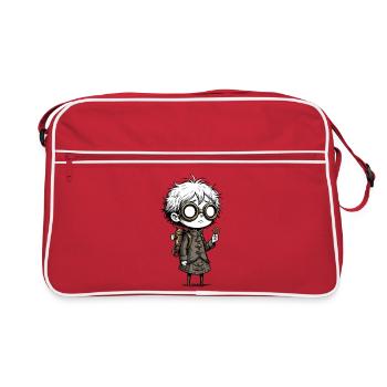 Enfant Steampunk Lunettes Rouages Manga - Sac Retro - rouge/blanc - Devant