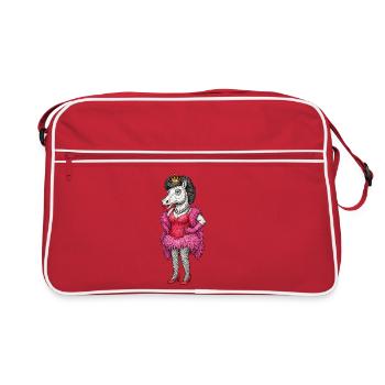 Regal Mare Diva in Pink Feathers - Retro Bag - red/white - Front