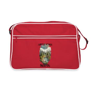 Outdoor Abenteuer – Berge, Wald & Camper - Retro Tasche - Rot/Weiß - Vorne
