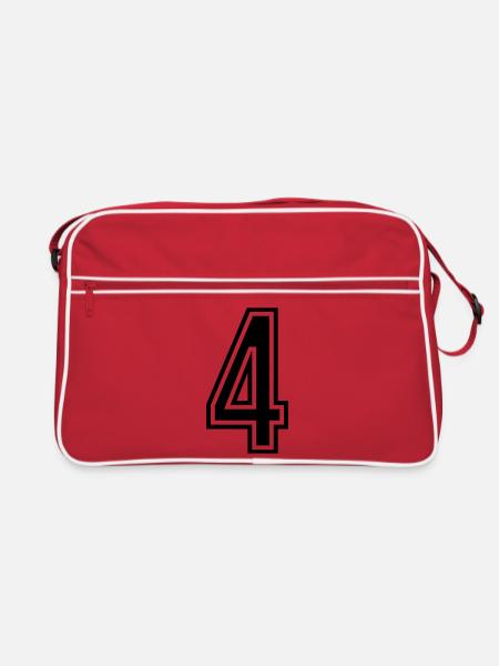 4 Symbole numérique - Sac Retro - rouge/blanc - Devant
