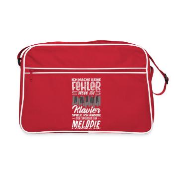 Piano Klavier Musiker Geschenk Geschenkidee - Retro Tasche - Rot/Weiß - Vorne
