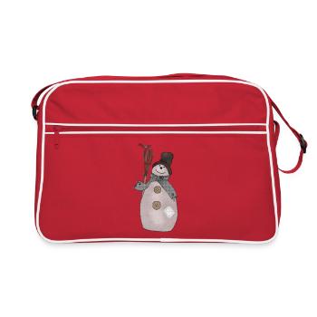 Schaebiger_Schneemann - Retro Tasche - Rot/Weiß - Vorne