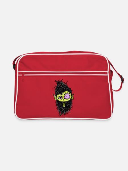 baertiger_Zombie - Retro Tasche - Rot/Weiß